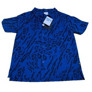 Nike SB Older Kids' Blue/Black Size‎ M Dri-FIT Button-Down Skate Top